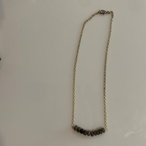 Gray Beaded Gold Necklace